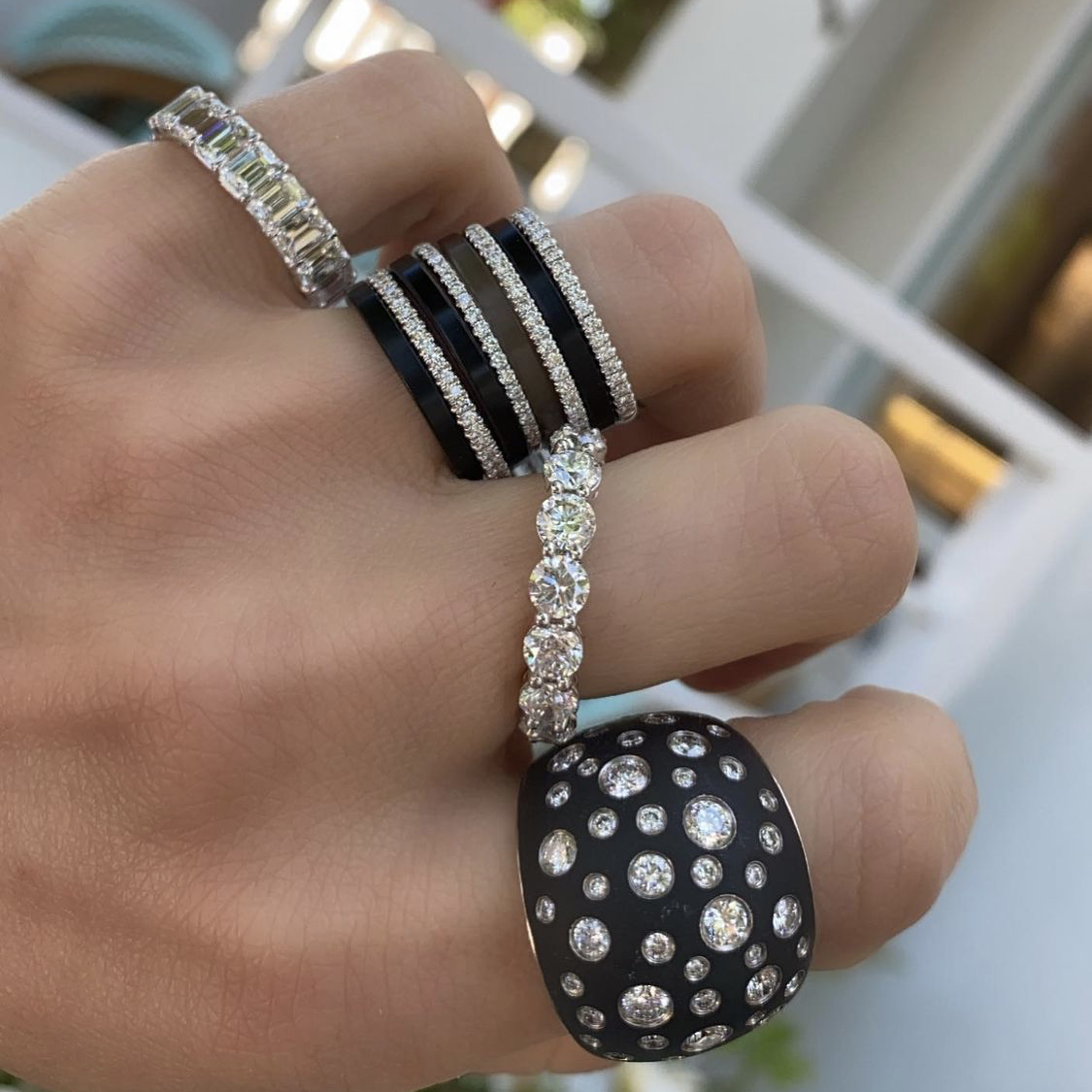A little pop with black and diamonds