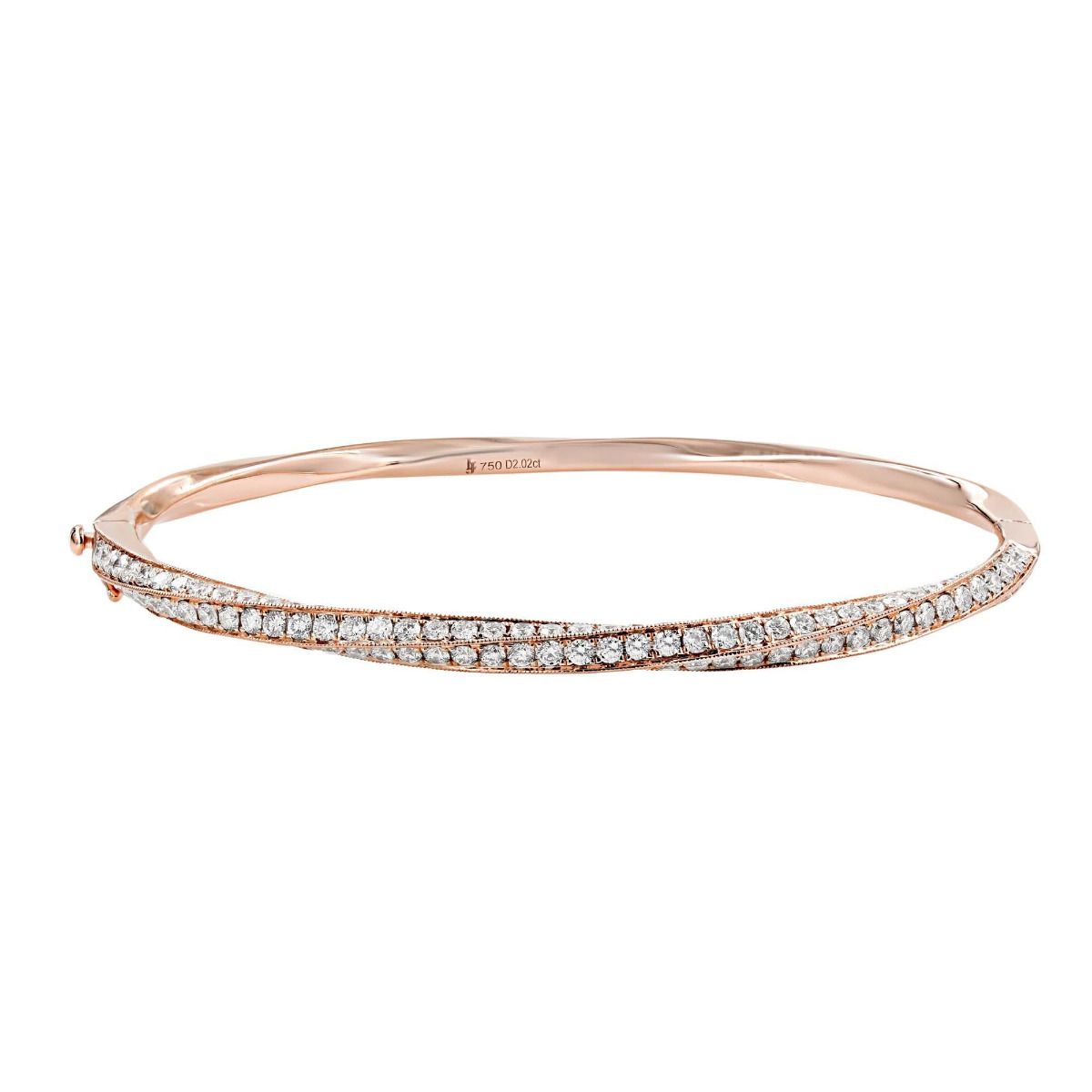 London Collection 18k Diamond Twist Bangle Bracelet