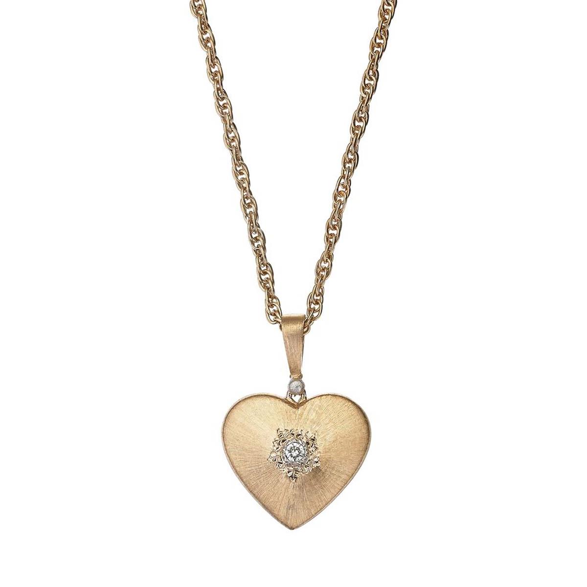 Buccellati Macri Classica 18k Diamond Heart Pendant Necklace
