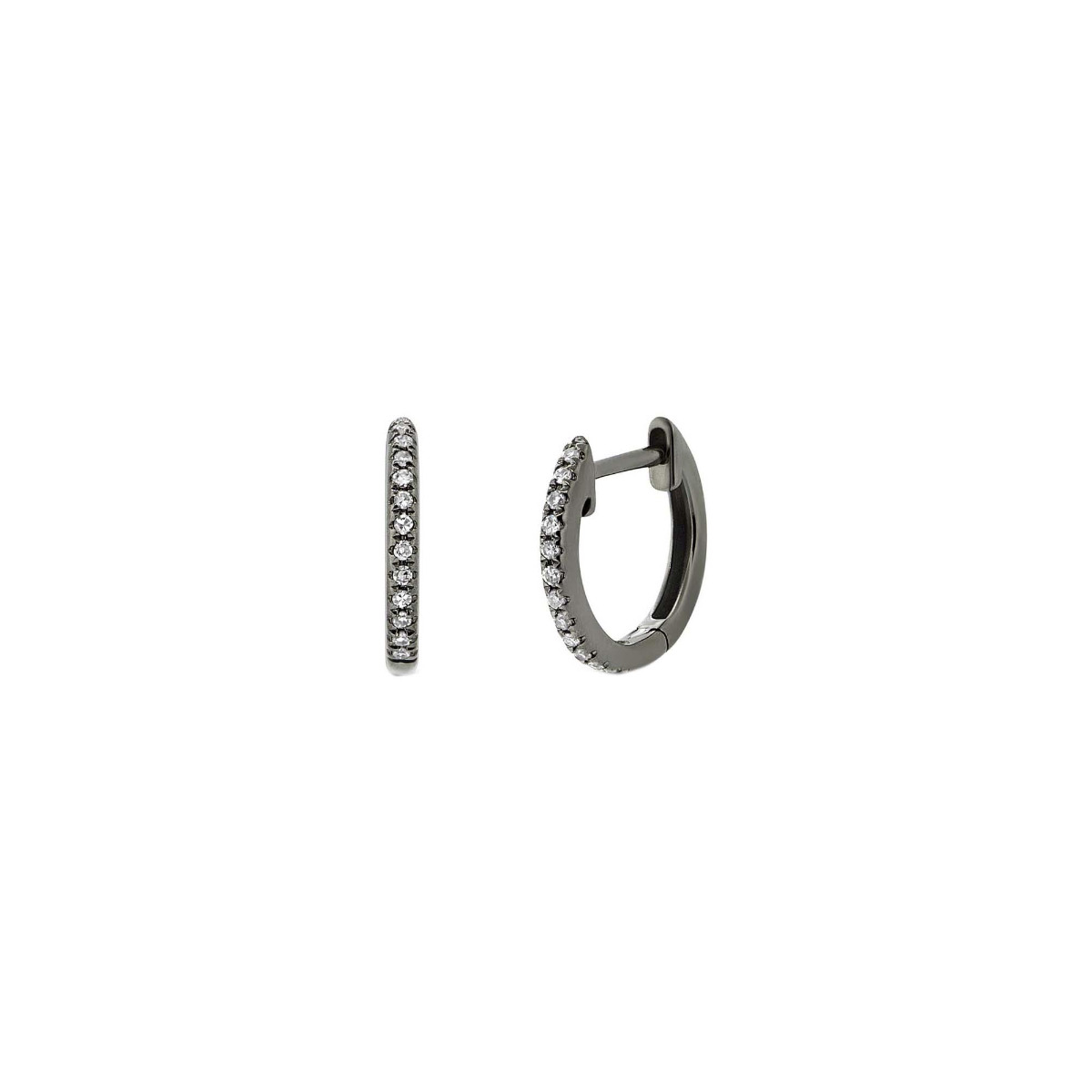 London Collection 14k Gold Diamond Huggie Earrings