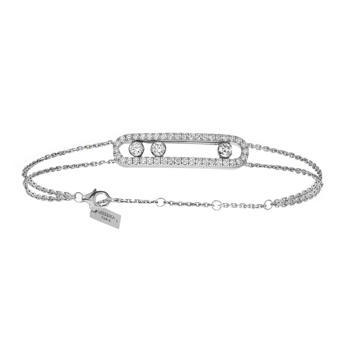 Messika Move 18k Gold Pave Diamond Double Chain Bracelet
