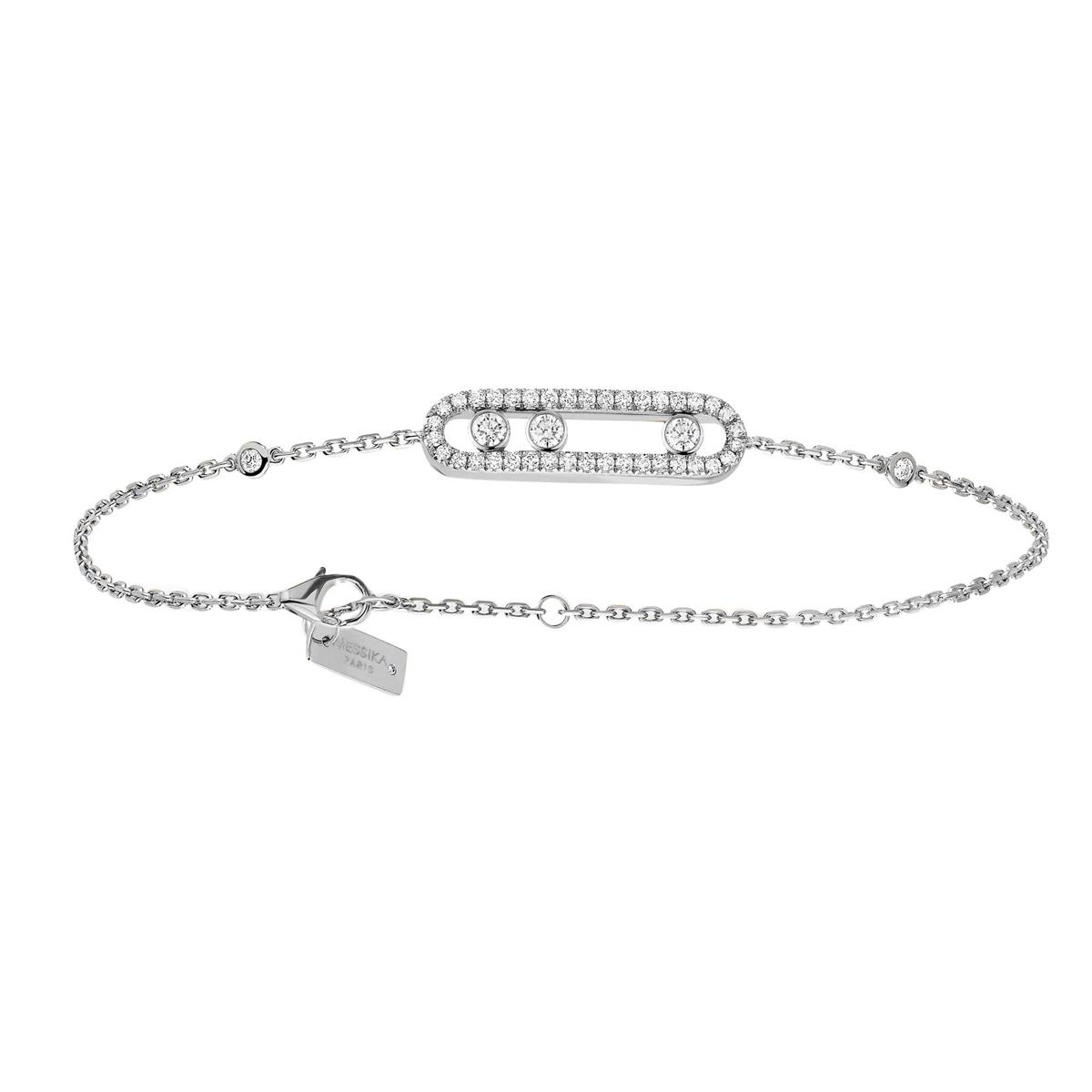 Messika Baby Move 18k Gold Pave Diamond Chain Bracelet