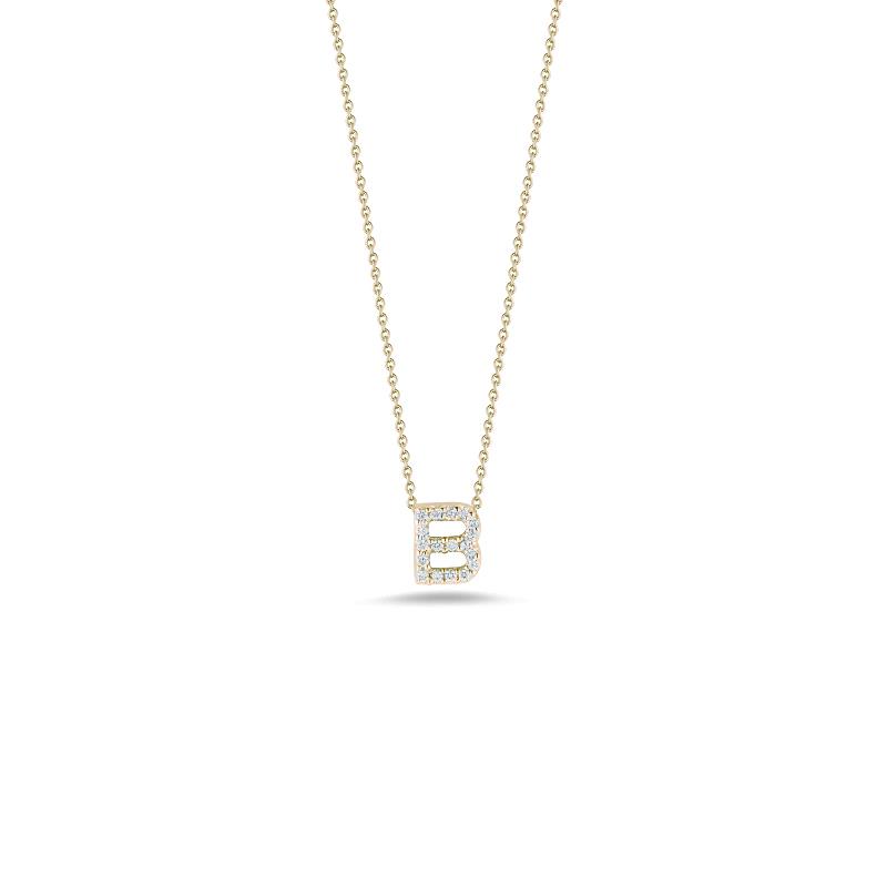 Roberto Coin 18k Yellow Gold and Diamond Love Letter B Initial Pendant
