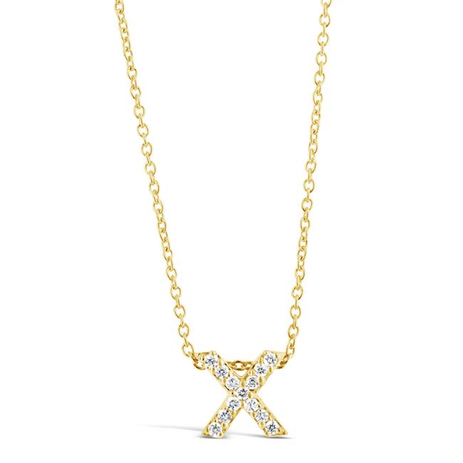 Roberto Coin Tiny Treasures 18k Yellow Gold Diamond X Love Letter Necklace