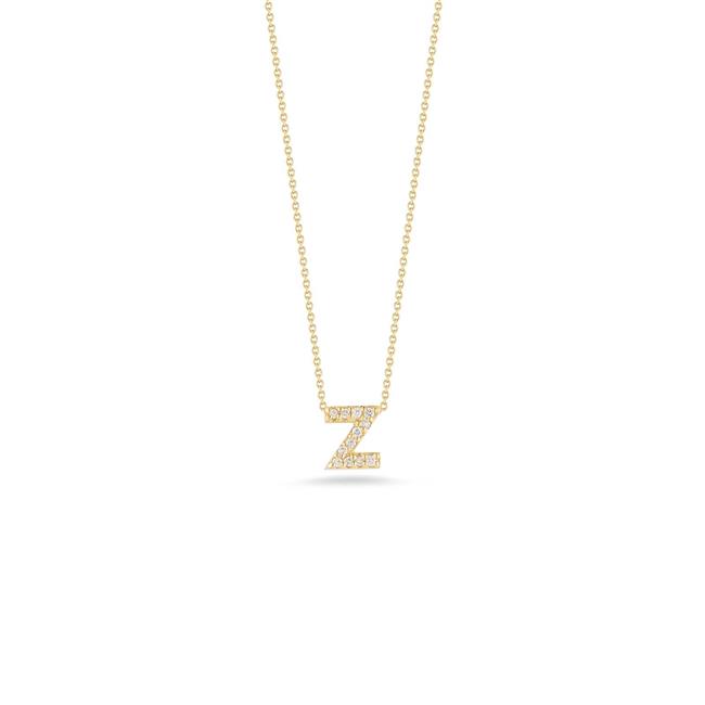 Roberto Coin Tiny Treasures 18k Yellow Gold Diamond Z Love Letter Necklace