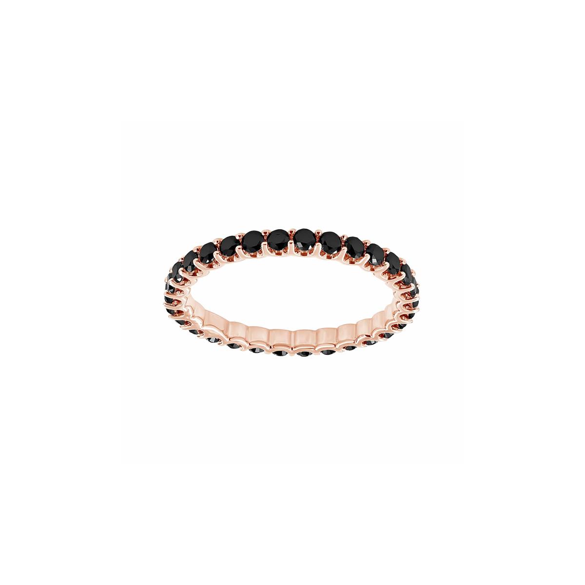 London Collection Rose Gold Black Diamond Eternity Band