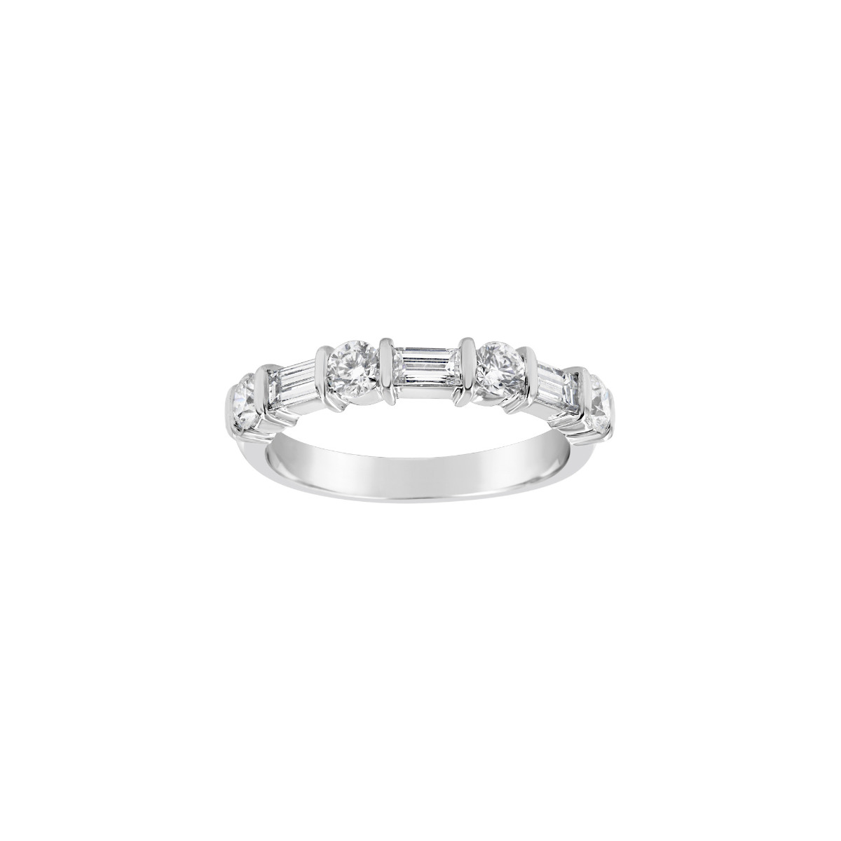 TWO by London 14k Round & Baguette Diamond Anniversary Band