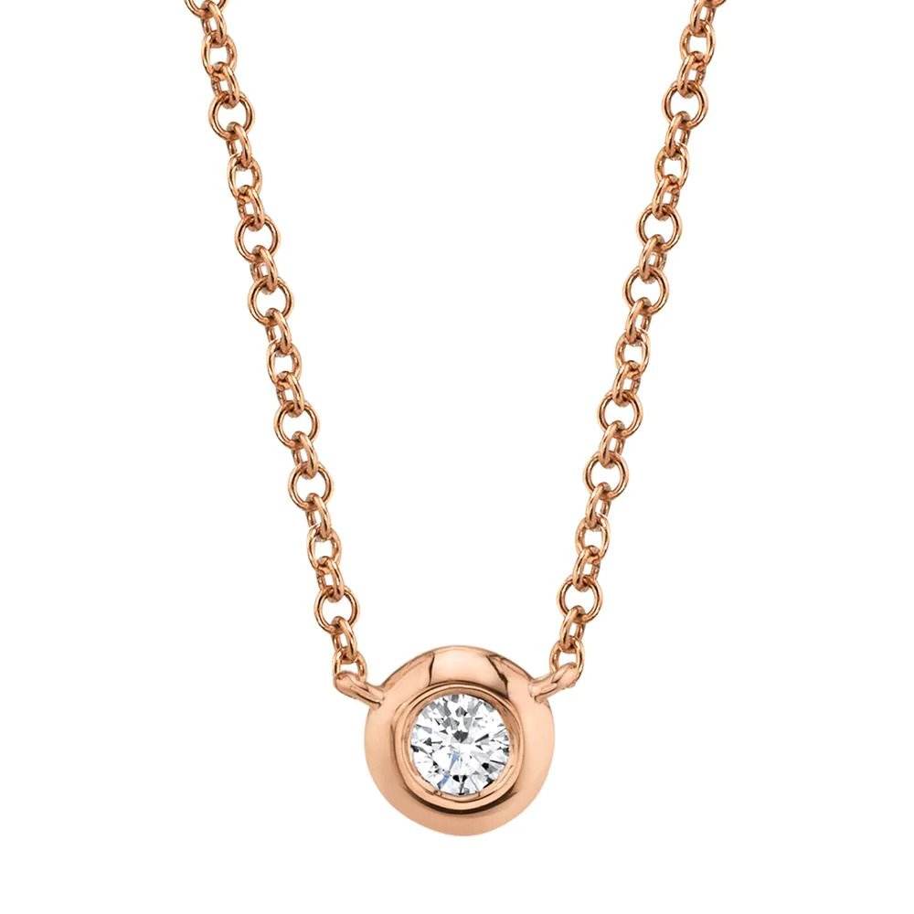 London Collection 14k Gold Bezel Set Diamond Necklace