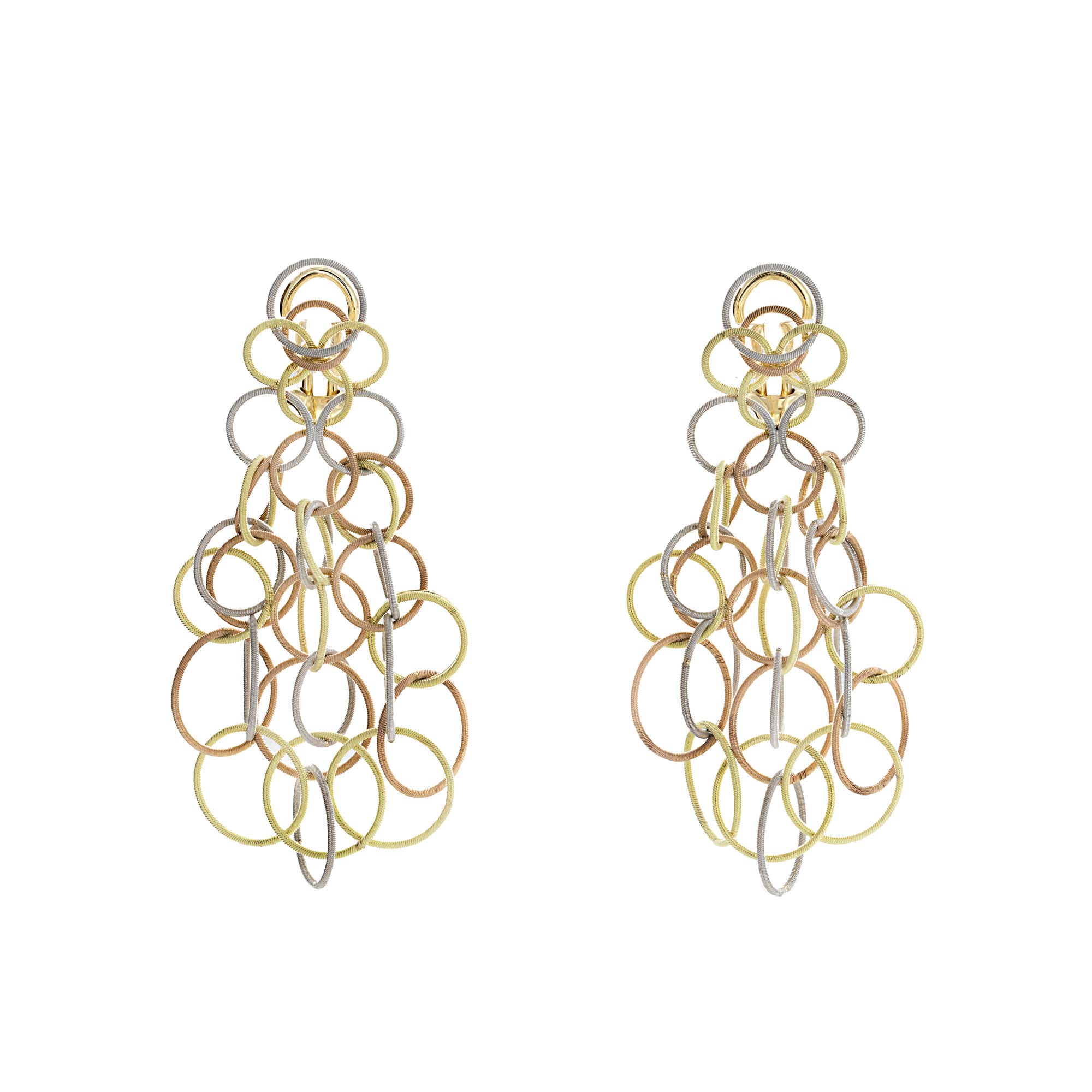 Buccellati Hawaii 18k Yellow/White/Pink Gold 7cm Short Pendant Earrings