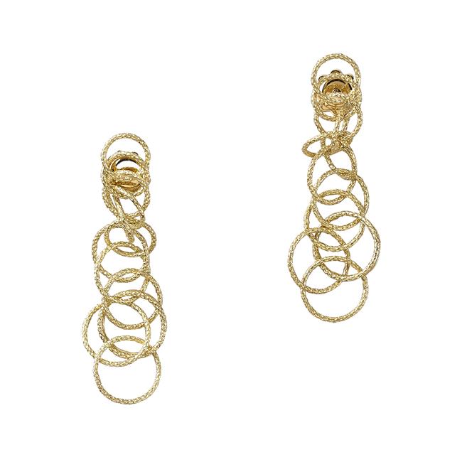 Buccellati Hawaii 18k Yellow Gold Tiny Threads Circles Earrings