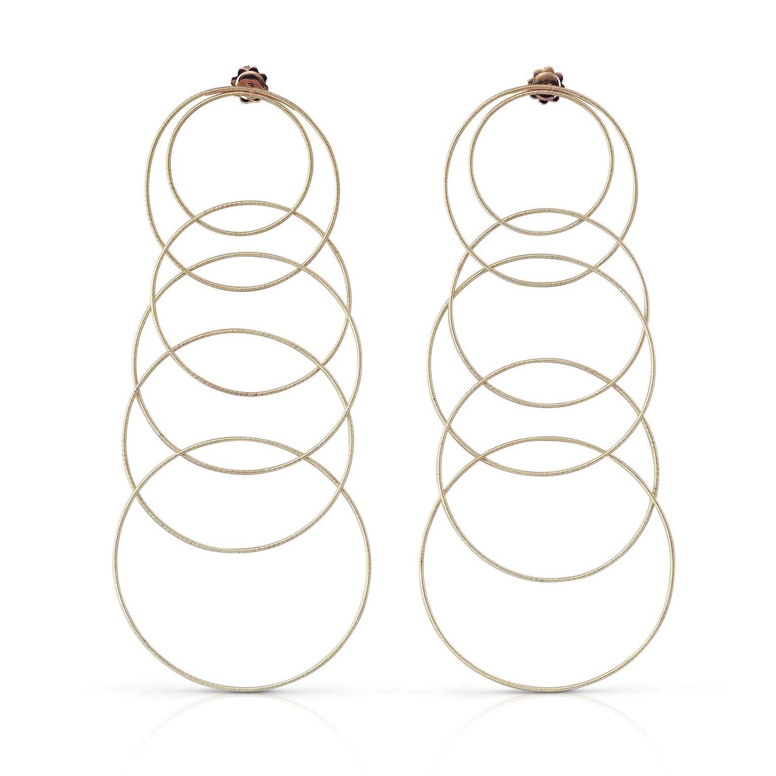 Buccellati Hawaii Waikiki Yellow Gold Circle Pendant Drop Earrings