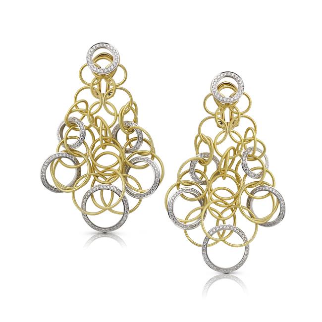 Buccellati Hawaii 18k Yellow and White Gold Diamond Earrings