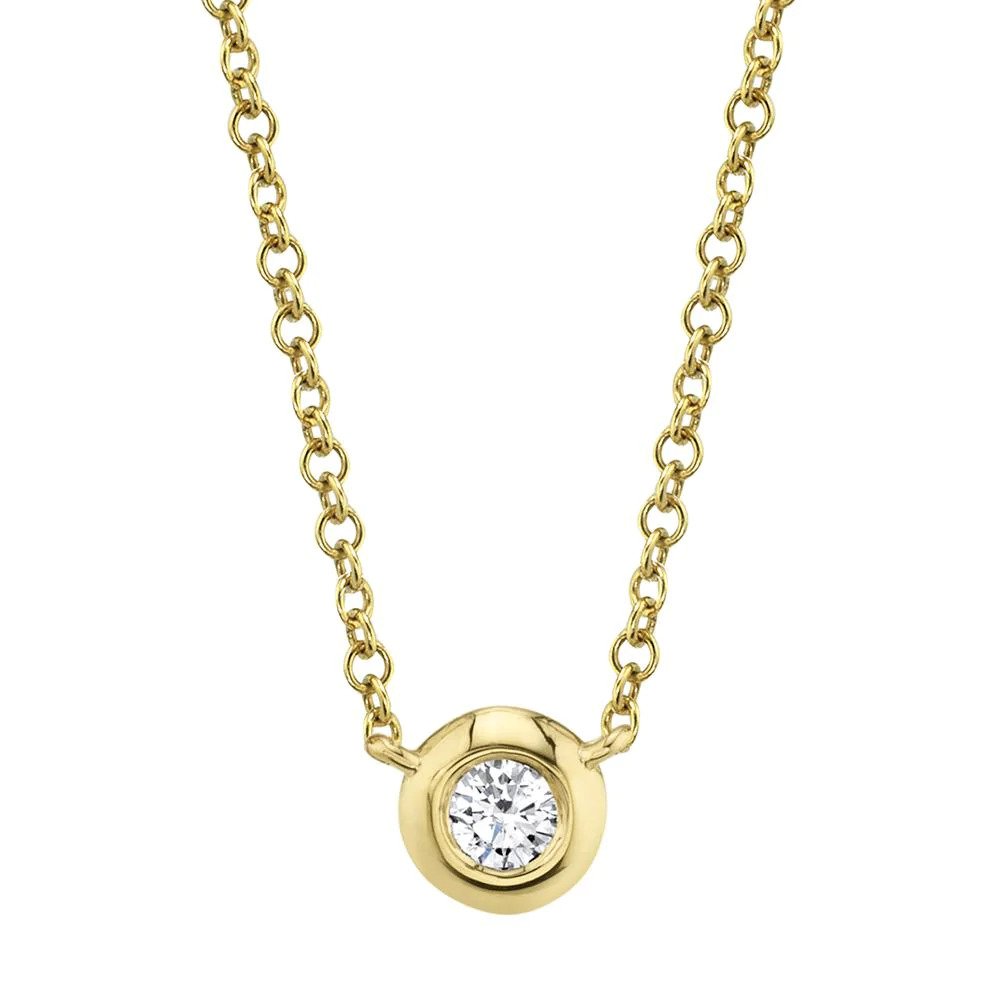London Collection 14k Gold Bezel Set Diamond Necklace