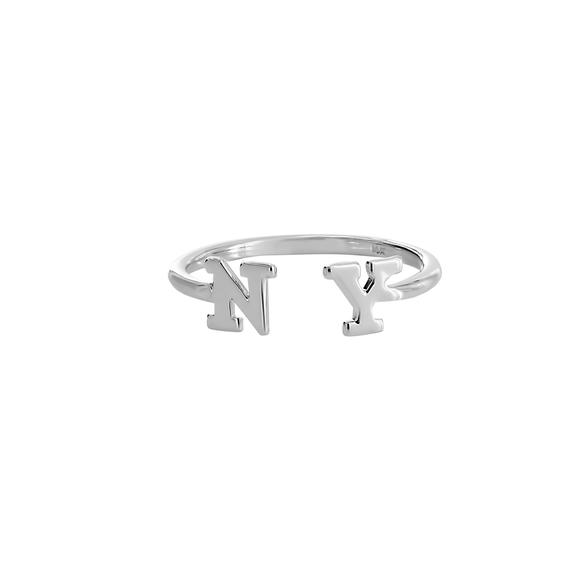 London Collection 14k White Gold NY Initial Ring