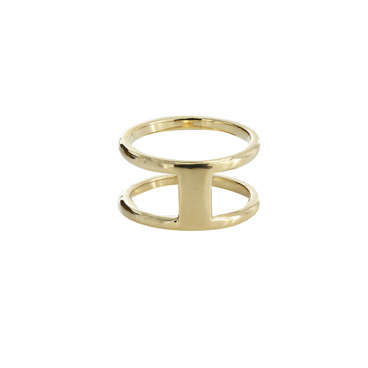 London Collection 14k Yellow Gold Double Band Bar Ring