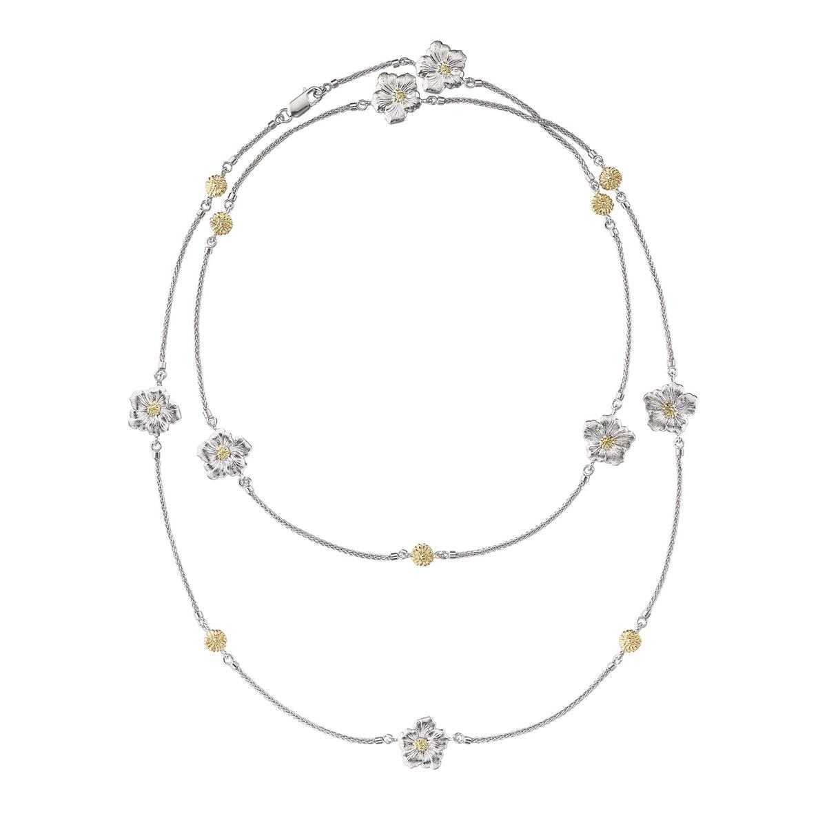 Buccellati Blossoms Sterling Silver & Vermeil Gardenia Station Necklace