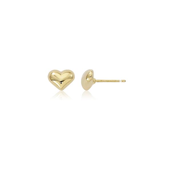London Collection 14k Puffed Heart Stud Earrings