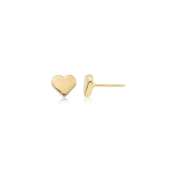 London Collection 14k Flat Heart Stud Earrings