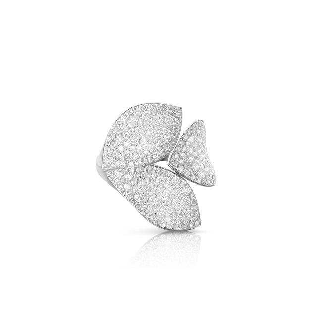 Pasquale Bruni Giardini Segreti 18k White Gold Leaf Ring