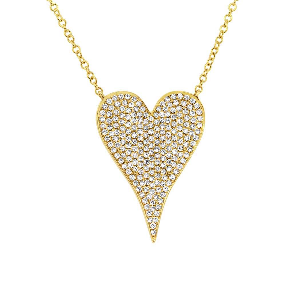 London Collection 14k Pave Diamond Heart Pendant Necklace
