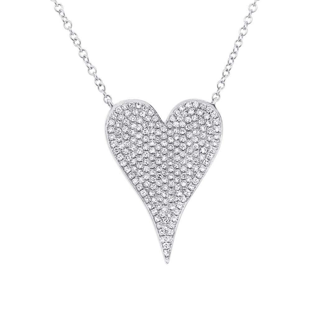 London Collection 14k Pave Diamond Heart Pendant Necklace