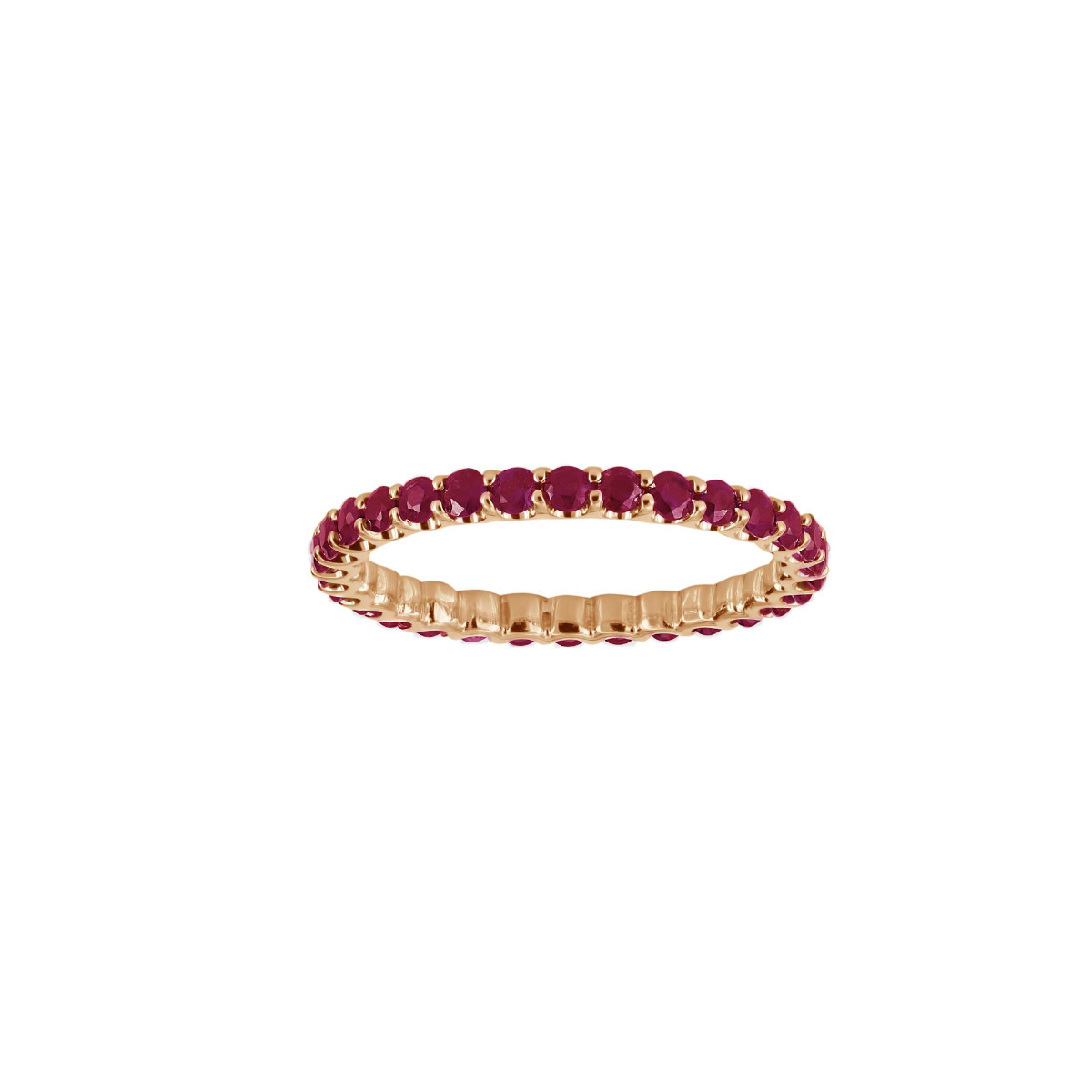 TWO by London Rose Gold Ruby Eternity Band
