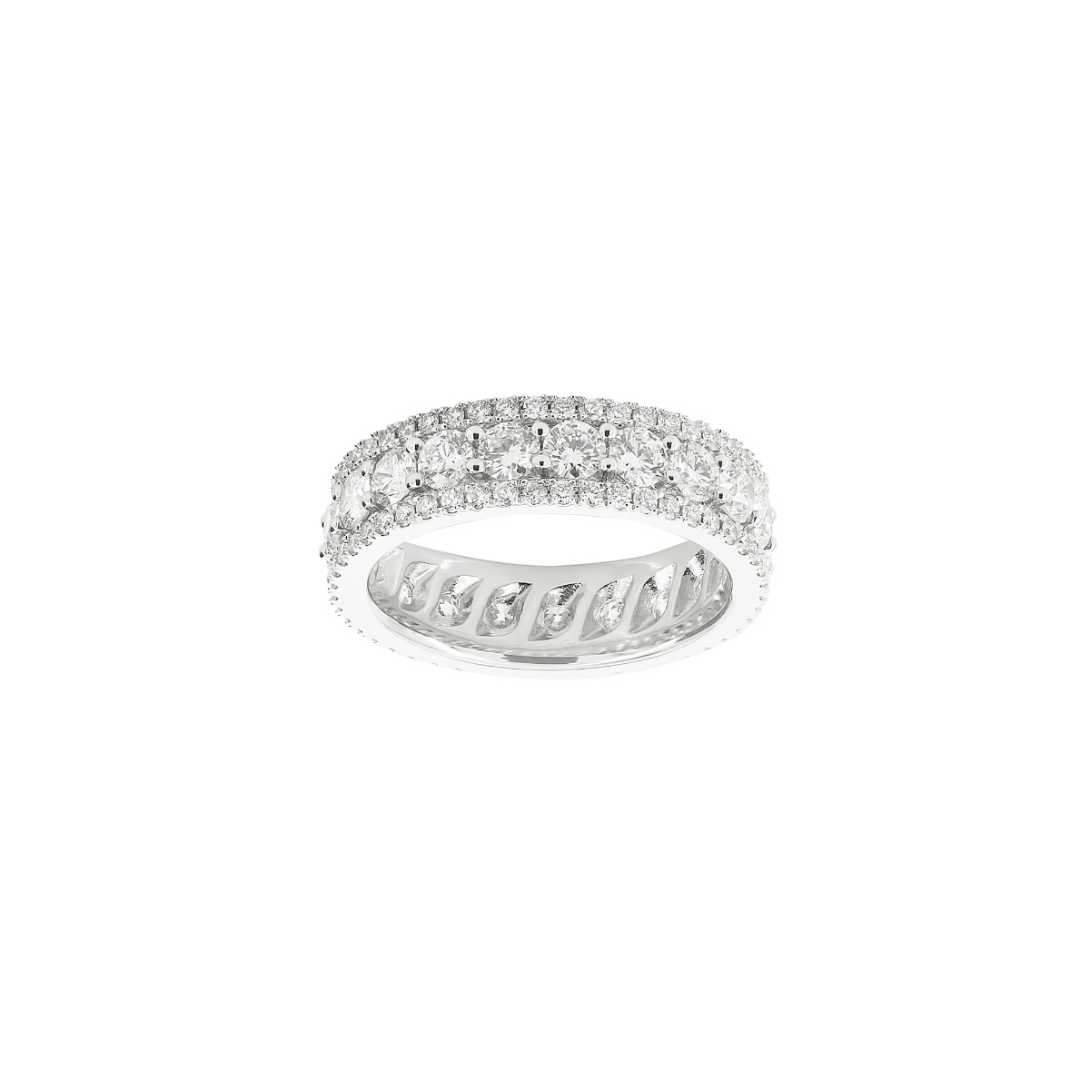 TWO by London 18k Three Row Pave Diamond Eternity Band