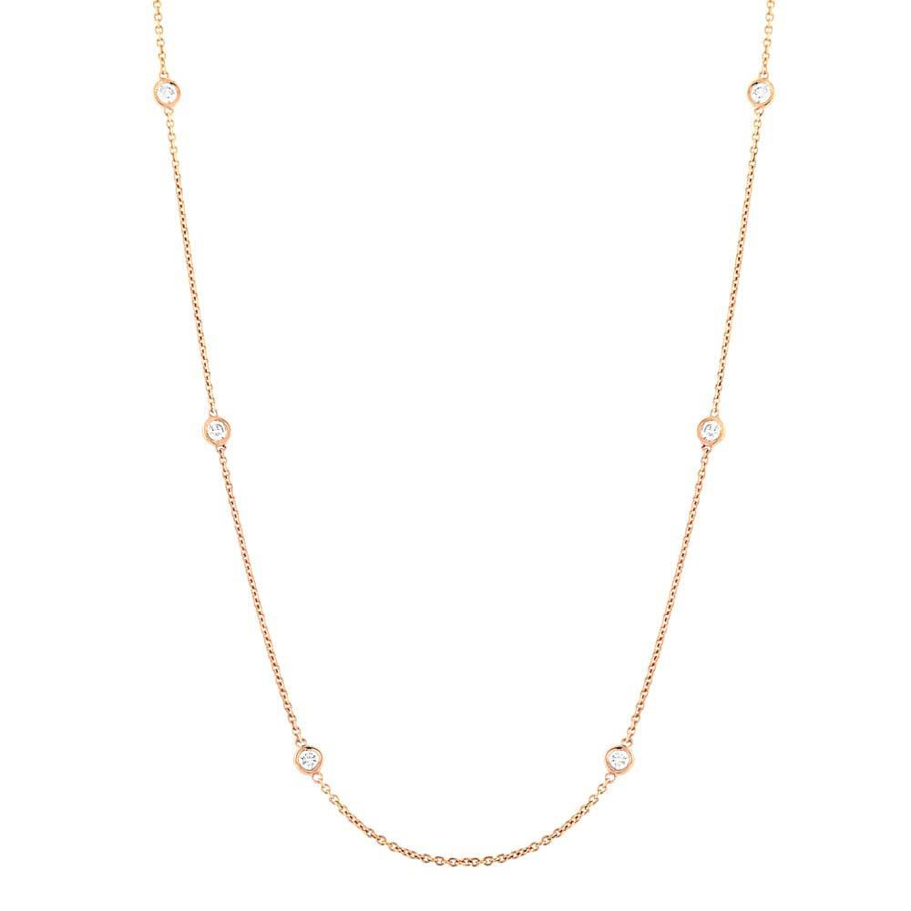 London Collection 14k Yellow Gold 10 Diamond By The Yard Necklace