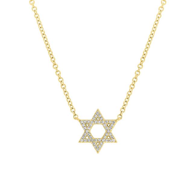 London Collection 14k Diamond Star of David Pendant Necklace