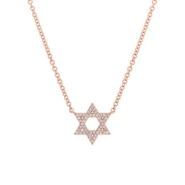 London Collection 14k Diamond Star of David Pendant Necklace