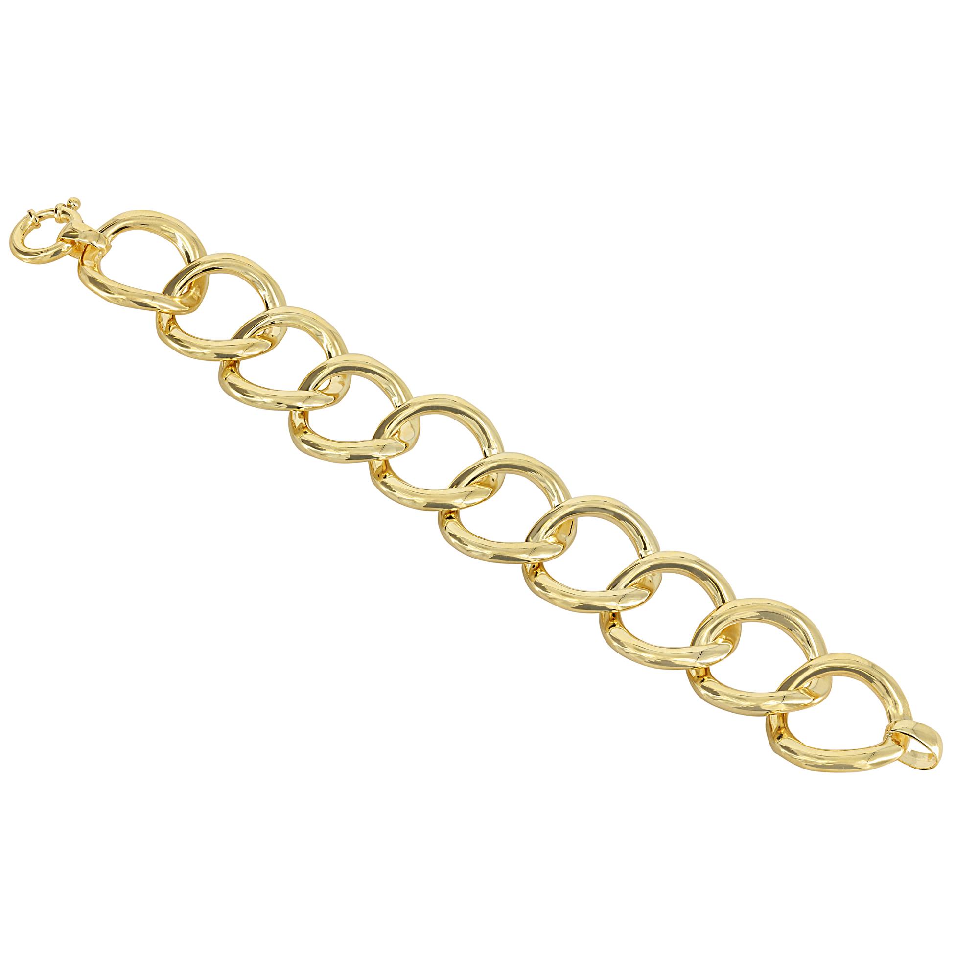 London Collection 14k Yellow Gold Large Curb Link Bracelet
