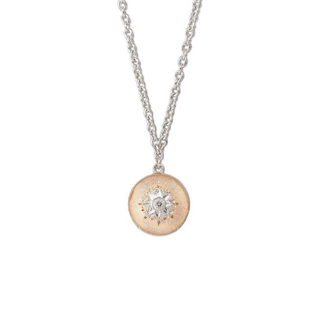 Buccellati Marci Classica 18k Rose and White Gold Diamond Necklace