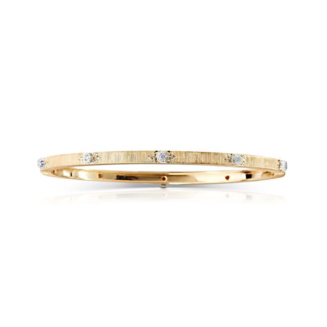 Buccellati Marci Classica 18k Yellow and White Gold Diamond Bangle