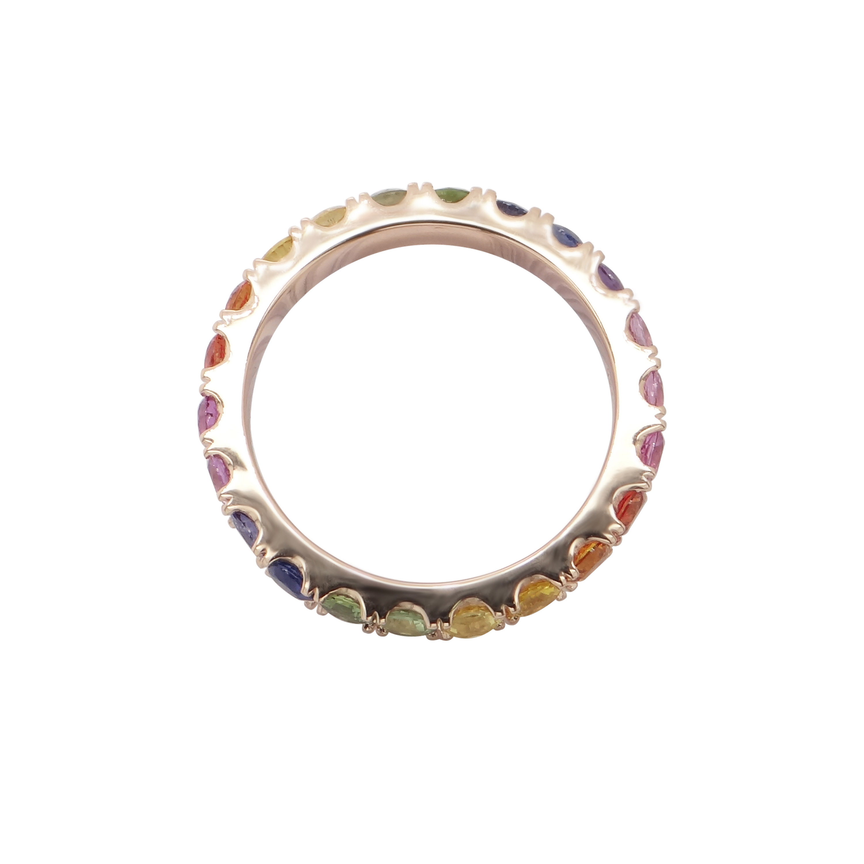 London Collection 18k Rose Gold Rainbow Sapphire Eternity Band