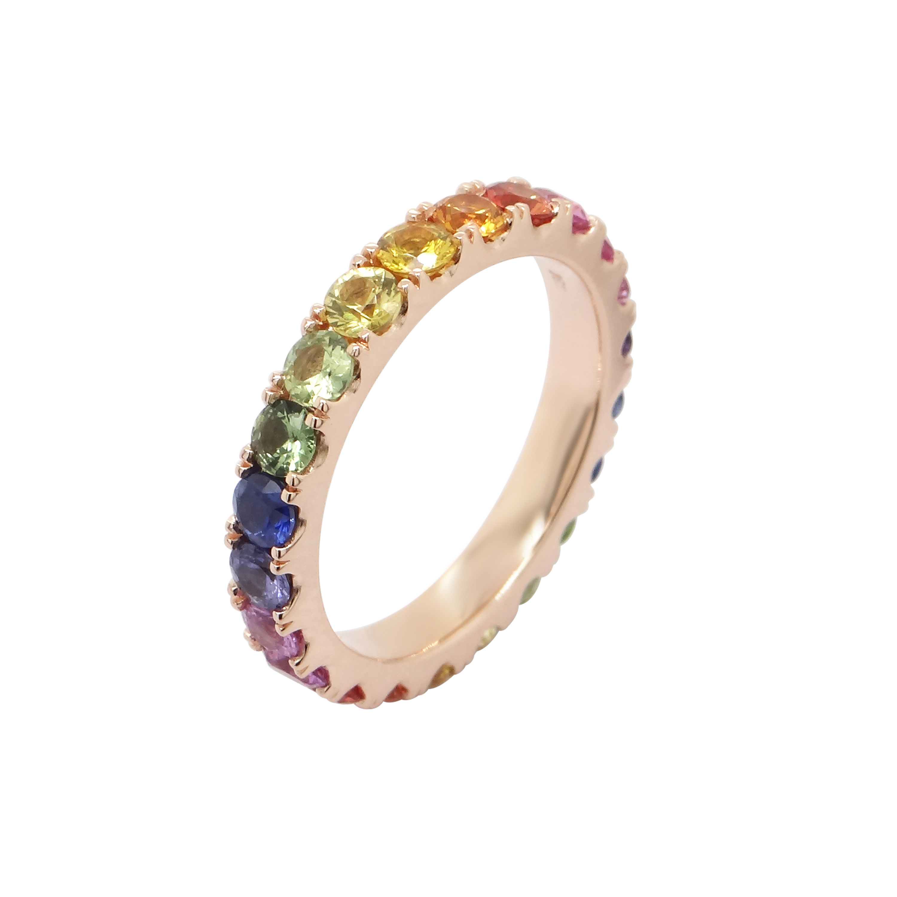 London Collection 18k Rose Gold Rainbow Sapphire Eternity Band
