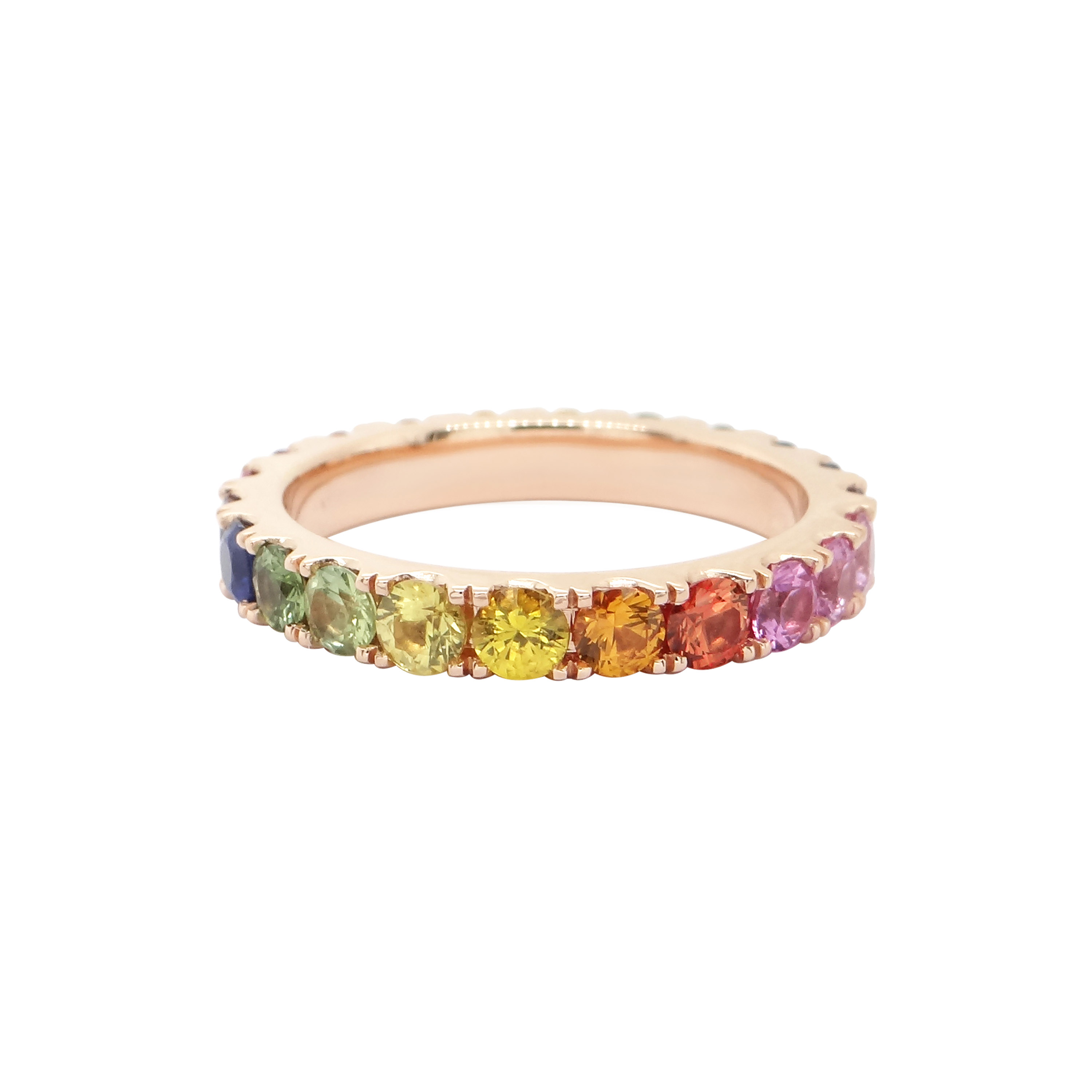 London Collection 18k Rose Gold Rainbow Sapphire Eternity Band