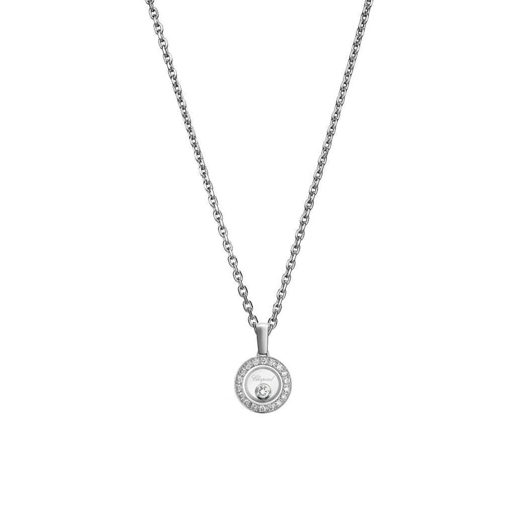 Chopard Happy Diamond 18k White Gold Round Pendant Necklace