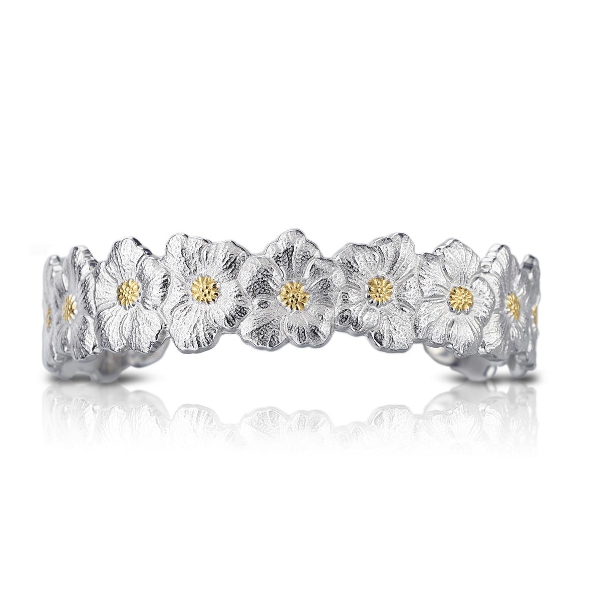 Buccellati Blossoms Sterling Silver and Vermeil Thin Cuff Bracelet