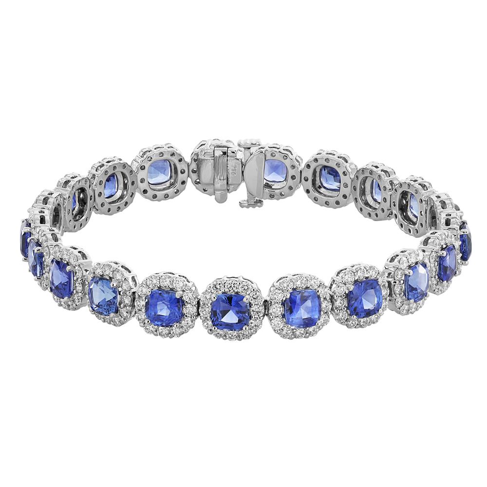 London Collection 18k Sapphire and Diamond Halo Bracelet