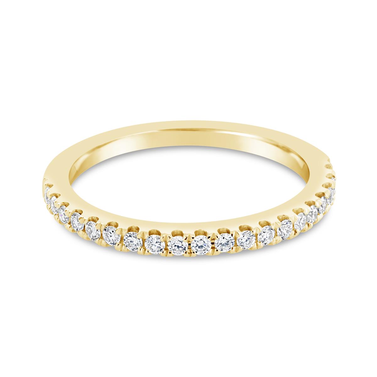 TWO by London 18k Yellow Gold Half Pave Diamond Band