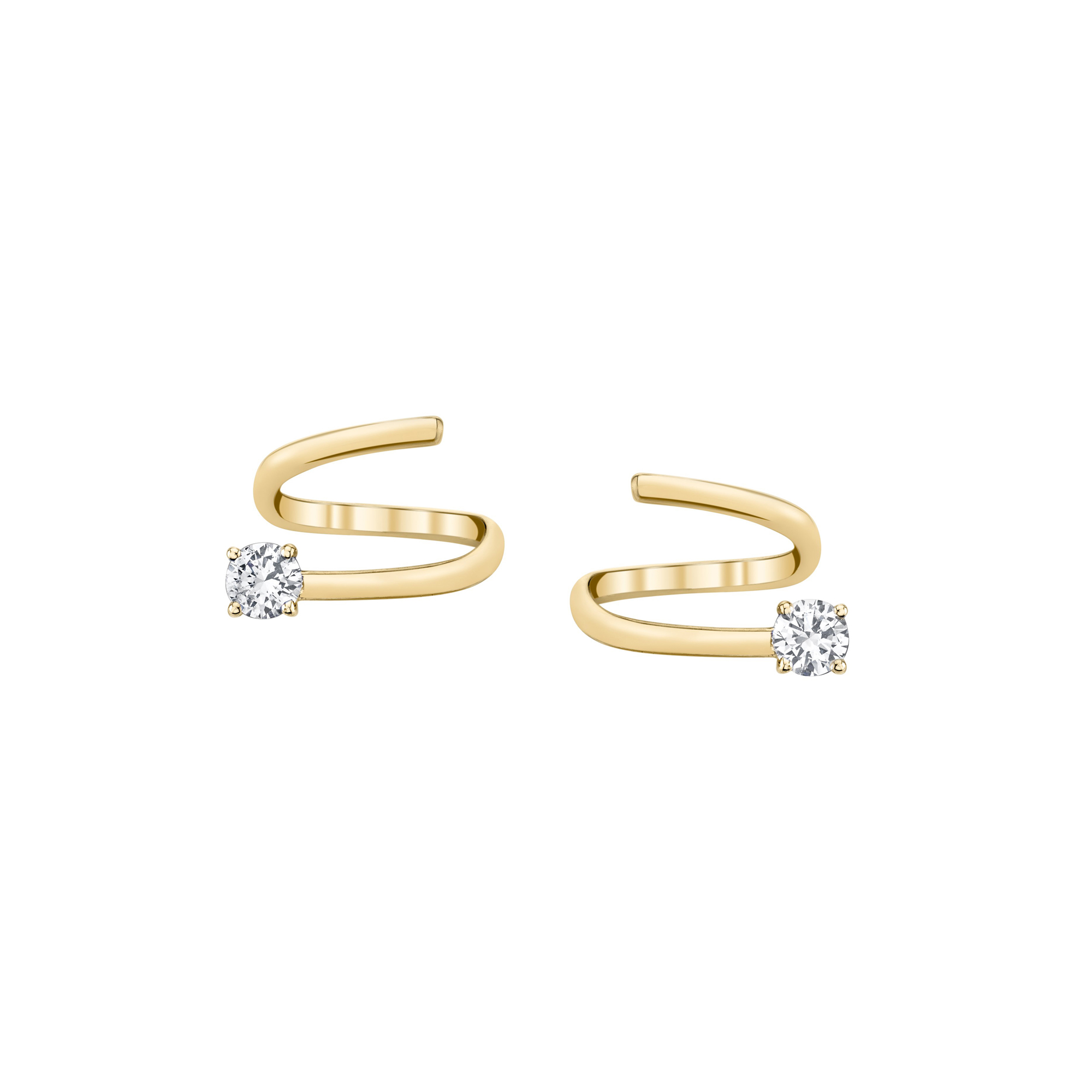 Anita Ko 18k Yellow Gold Diamond Coil Earrings