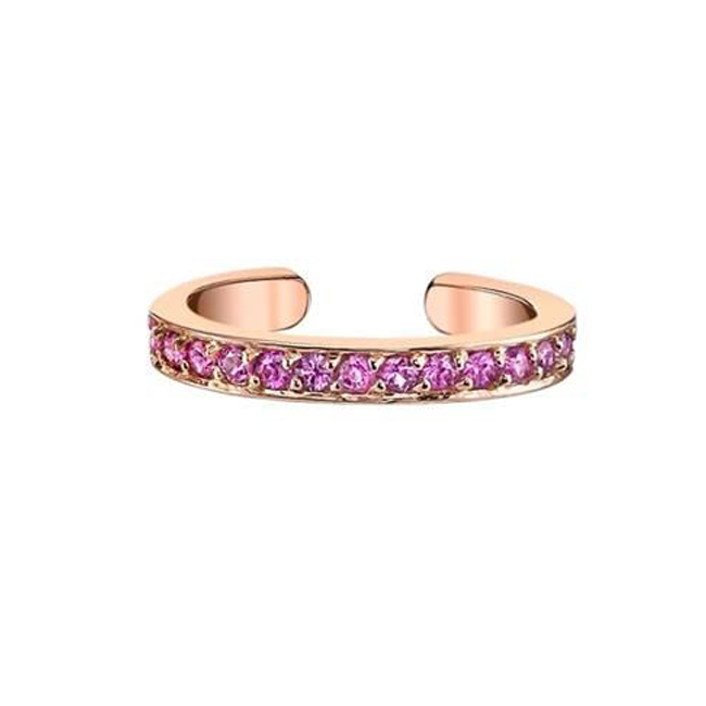 Anita Ko 18k Rose Gold Pink Sapphire Ear Cuff