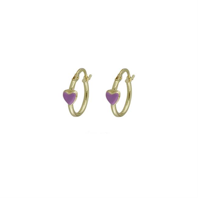 London Collection 18k Purple Enamel Baby Hoops
