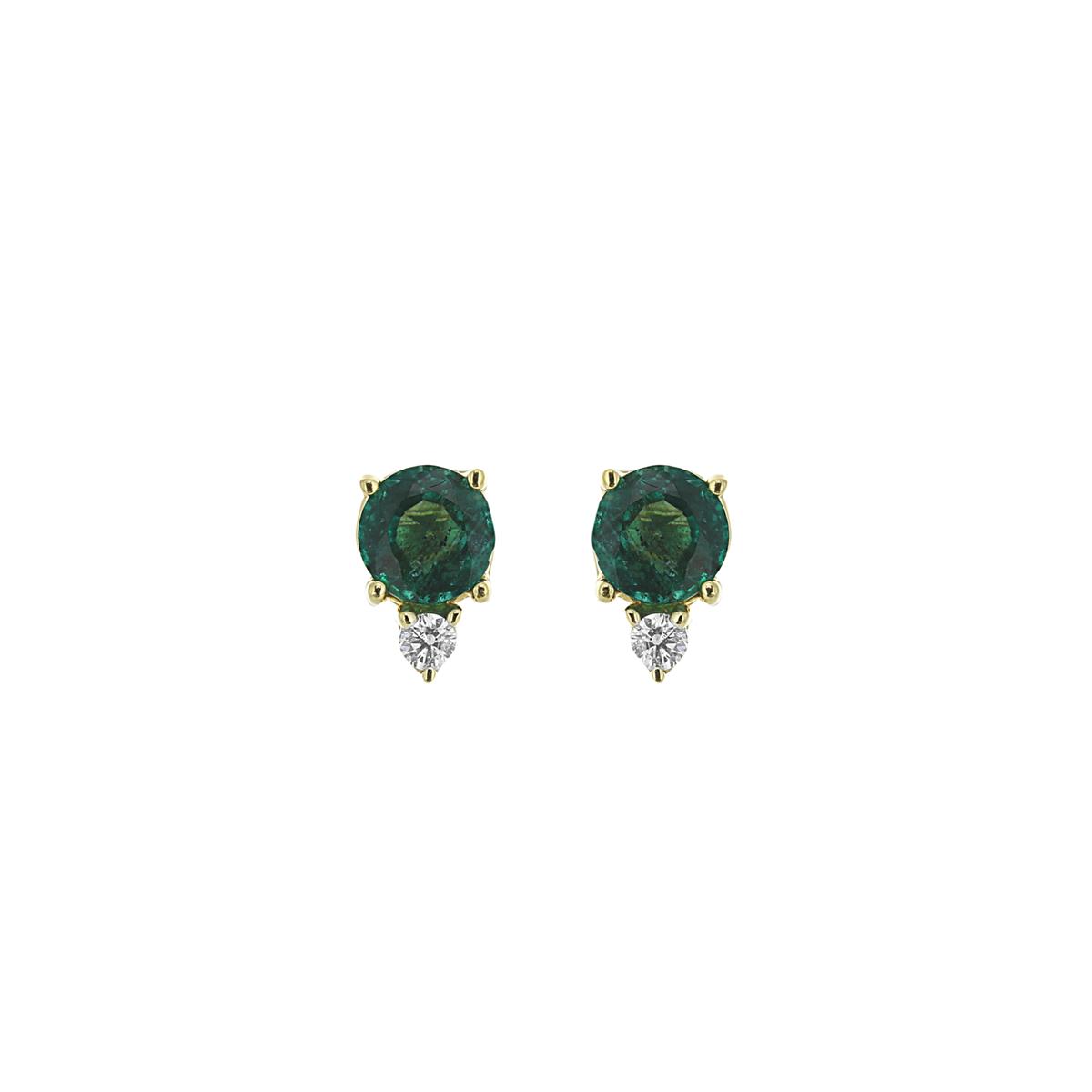 London Collection 14k Gemstone and Diamond Stud Earrings