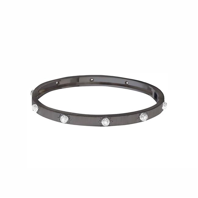 Buccellati Marci 18k Black and White Gold Diamond Bangle