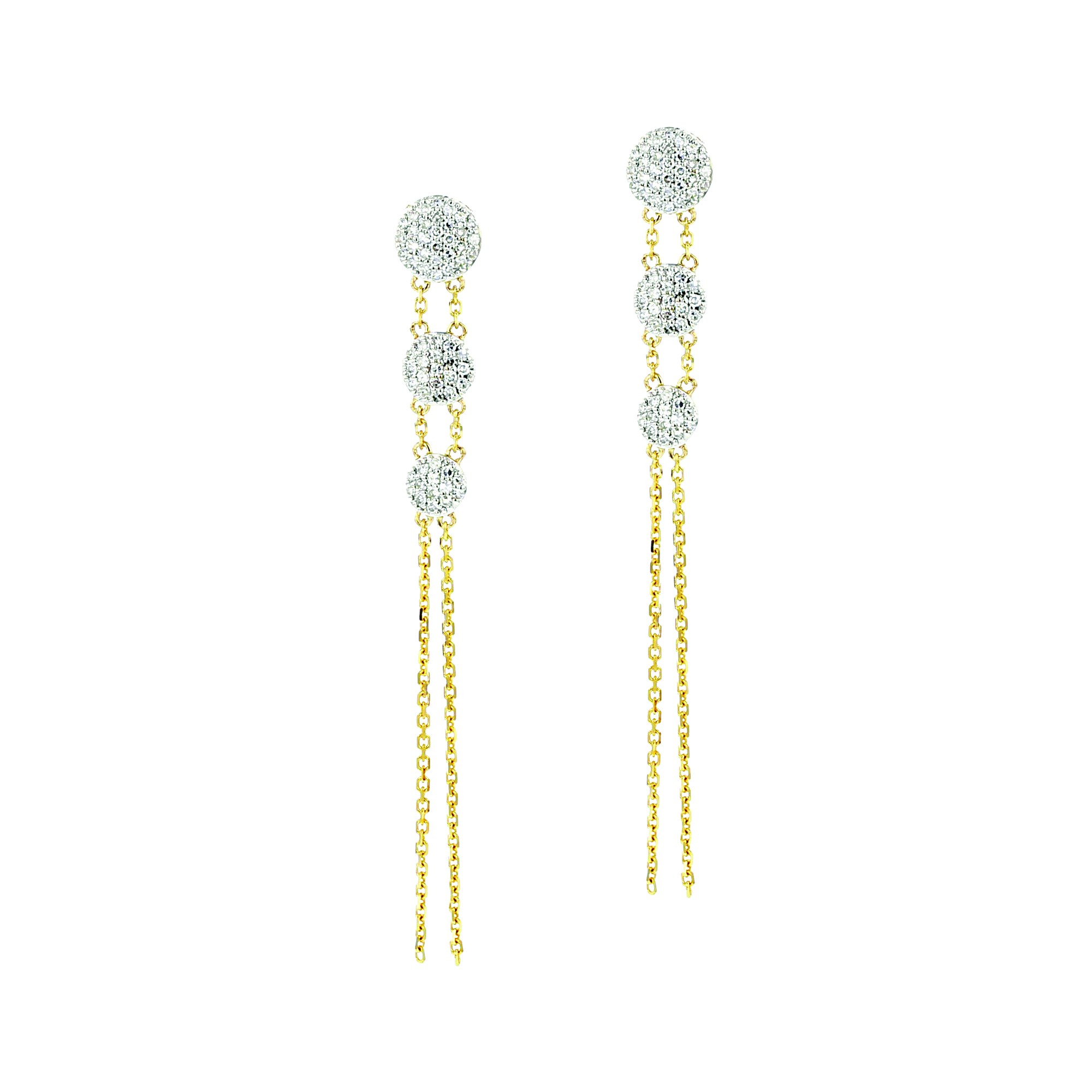 Phillips House 14k Yellow Gold Diamond Triple Drop Infinity Earrings 