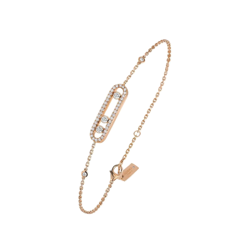 Messika Move Baby 18k Rose Gold Pave Diamond Bracelet