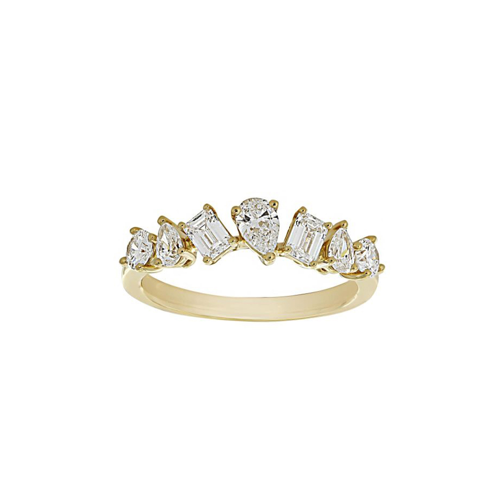 London Collection 18k Yellow Gold Melange Diamond Wedding Band