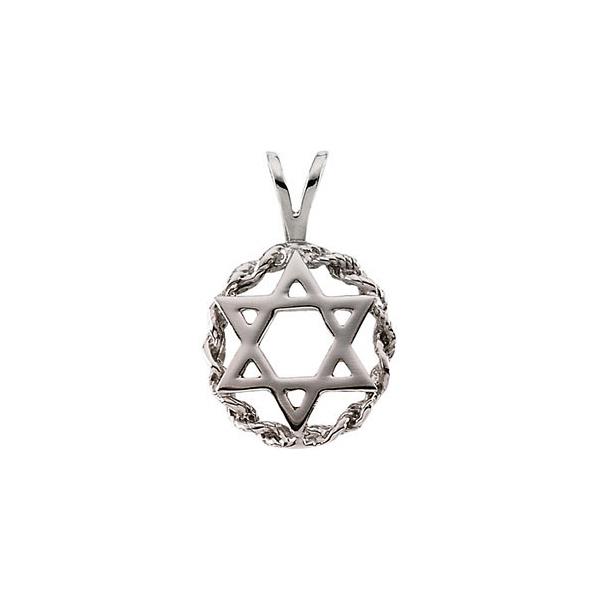 London Collection 14k White Gold 20mm Star of David Pendant