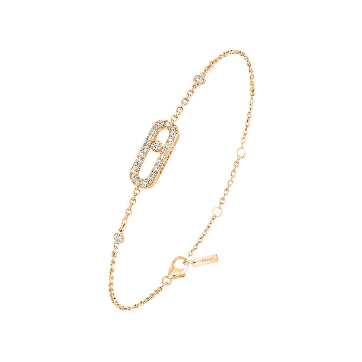 Messika Move Uno 18k Gold Pave Diamond Chain Bracelet